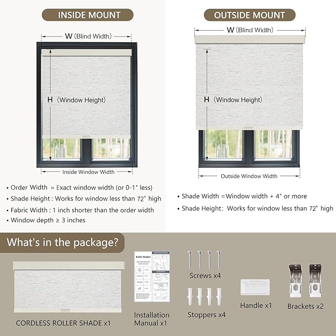 SUNOFF Cordless Blackout Roller Shades Blinds - Image 2