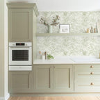 Ismoon Vintage Floral Wallpaper Peel and Stick Beige and Green Contact Paper - Image 7