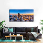 AIYISU Chicago Skyline Wall Art Chicago City Wall Decor Night Cityscape Canvas - Image 4