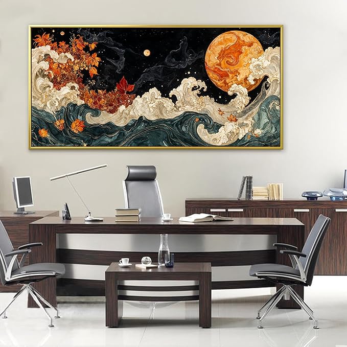 Large Wall Art For Living Room Gold Framed Wall Art Prints Boho Abstract - Image 2