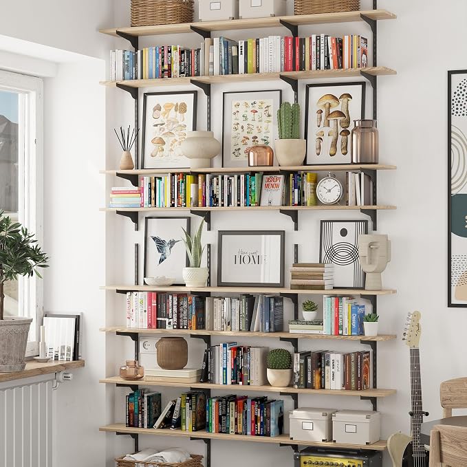 Wallniture Turin 60" Long Wall Bookshelf, Floating Shelves - Image 2