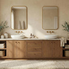 24x36 Inch Matte Gold Bathroom Vanity Mirrors | Flush Mount Deep Set Metal Wall - Image 8