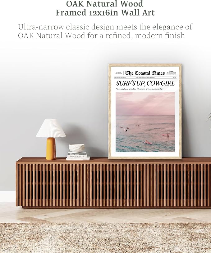 iHery Unframed Trendy Coastal Cowgirl NewsPaper Wall Art Prints, 12x16in Canvas - Image 5