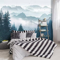 -Foggy Forest Pine Scenery Fabric Wallpaper Living Room Bedroom Bathroom by YIHWM-PurchaseNow