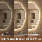 LOVESPEJO Irregular Backlit Mirror Bathroom 25x35 Inch, Asymmetrical LED - Image 7