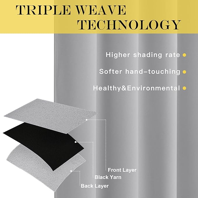 NICETOWN Blackout Patio Curtains 100 x 144 Inches Long - Image 3