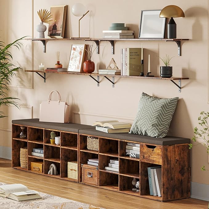 DINZI LVJ Long Wall Shelves, 39.4Inch Wall Mounted Shelves Set of 4, Extra - Image 2