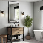 KOCUUY Black Bathroom Mirror, 24x48 Inch Rectangle Mirror - Image 6