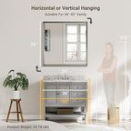 Brushed Nickel Bathroom Mirror, Bathroom Mirrors - Image 5