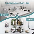 Veken Corner Shower Caddy 5-Pack, Advanced Rustproof Design, No Drilling - Image 7