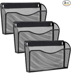 Gawerk 3 Pack Wall File Organizer, Mesh Wall File Pocket Mail Organizer Hanging by Gawerk