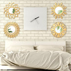 Dandat Set of 4 Gold Mirrors for Wall Decor Small Circle Flowers Mirrors - Image 6