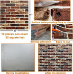 10-Pack 52 Sq.Ft 3D Wall Panels Peel and Stick 3D Faux Brick Wallpaper Peel and - Image 6