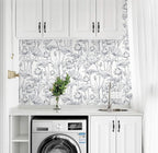 Timeet Floral Peel and Stick Wallpaper 16" x 197" White and Purple Wallpaper - Image 5