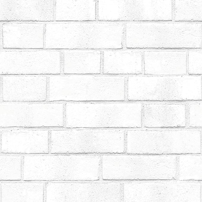 Tempaper Textured White Brick Removable Peel and Stick Wallpaper, 20.5 in X by TempaperCo