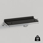 WOPITUES Floating Shelves with Black Metal Guardrail, Shelves - Image 3