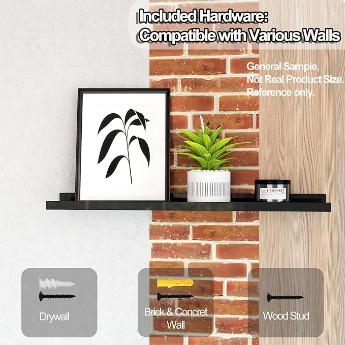 Long Floating Shelves for Wall Decor, Long Wall Mounted Storage Shelf for - Image 4