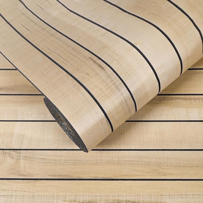 VEELIKE Sand Birch Wood Wall Panels Peel and Stick Distressed Wood Grain Slat by VEELIKE