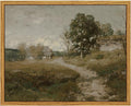 InSimSea Framed Canvas Wall Art, Vintage Outskirts Painting Prints by InSimSeaArt