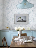 Ismoon Blue Wallpaper Peel and Stick Floral Vintage Stick on Wall Paper French - Image 7