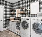 Guvana 17.7"x197" Black and White Peel and Stick Wallpaper Trellis Removable - Image 4