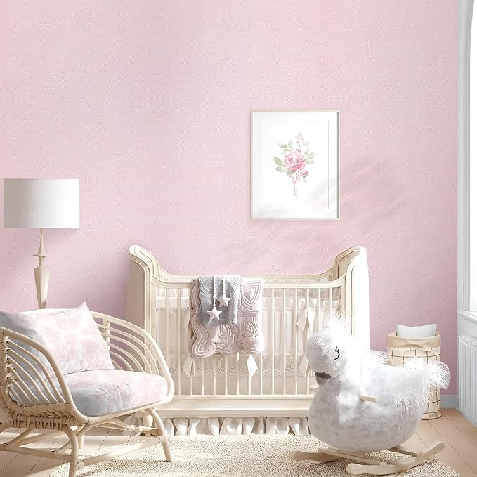 15.75"x590.6" Grasscloth Peel and Stick Wallpaper Pink Textured Contact Paper - Image 8