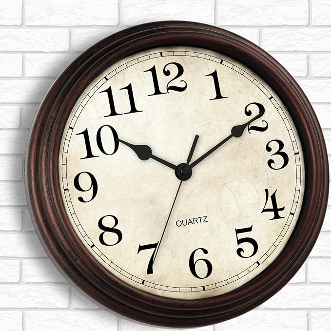 Wall Clock, Bronze Silent Non Ticking Battery Operated Clocks, Decorative - Image 5