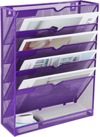 EASEPRES 6 Tier Mesh Hanging Wall File Organizer, Desk Vertical Mail Paper - Image 7
