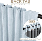 100% Blackout Shield Chambray Blue Linen Blackout Curtains - Image 3