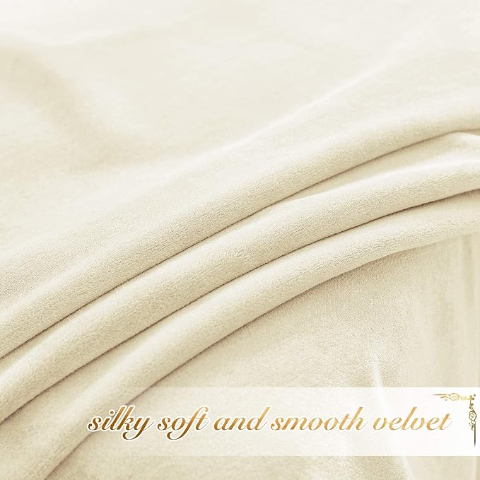 NICETOWN Ivory White Velvet Curtains 108" Length - Image 6