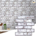 Commomy 10 Pcs 3D Faux Brick Wall Panels -11.8"X11.8" Small Size PVC Grey by CommomyDecor