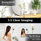 SCWF-GZ 24" Round Mirror Circle Wall Mounted Hanging or Against Wall Aluminum - Image 4