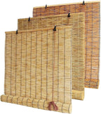 Bamboo Blinds Outdoor Patio, Natural Retro Reed Roll Up Shades by Unknown