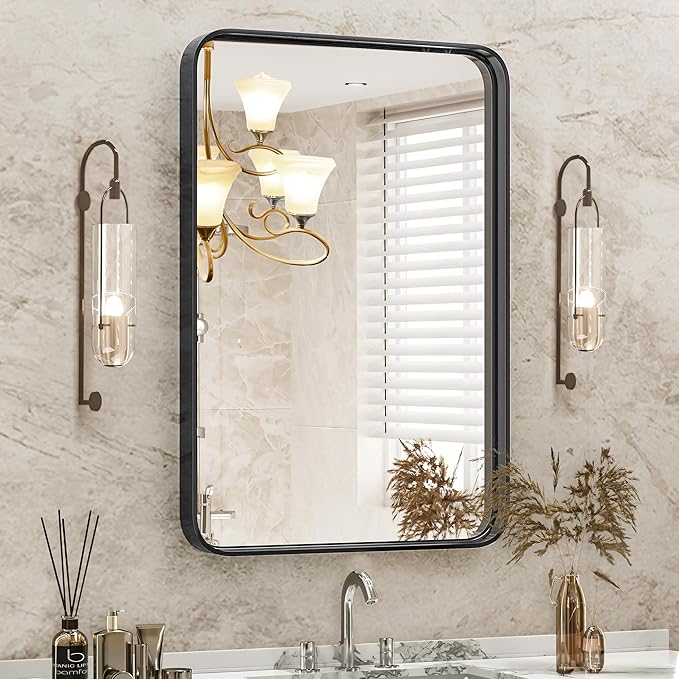 Sweetcrispy 22x30 Inch Black Bathroom Mirrors by Sweetcrispy