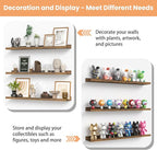 upsimples Floating Shelves for Wall, 47.3 Inch Shelves for Decor Storage Set of - Image 6