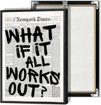 Retro Black And White Newspaper Poster What If It All Works Out Canvas Wall Art by Drimiler