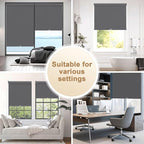 SUNOFF No Drill Tools Cordless Blackout Roller Shades Blinds - Image 4