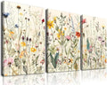 Framed Canvas Wall Art Set of 3, Minimalist Flower Floral Wall Art Farmhouse by KBKBART