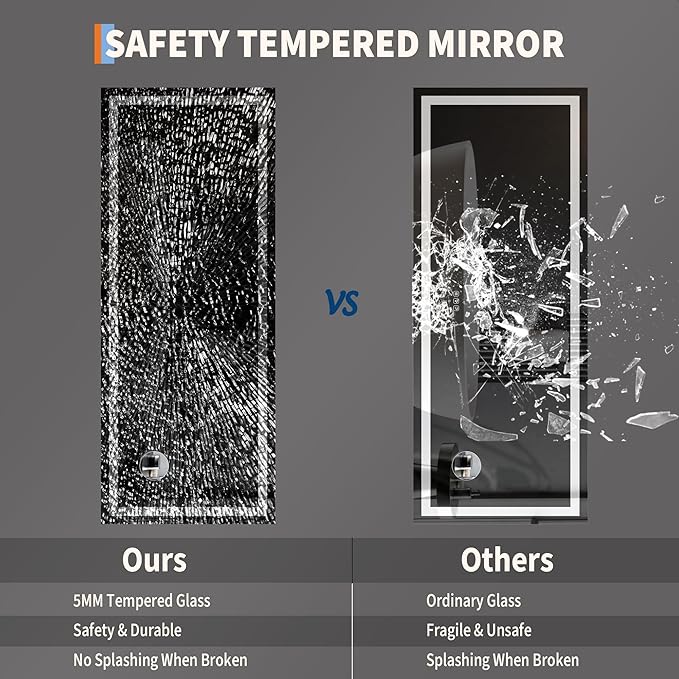 LED Bathroom Mirror 60 x 24 inch, Lighted Bathroom Vanity Mirror - Image 6