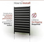 5ft H x 3.2ft W No Dig Charcoal Wood Privacy Screen, Great to Hide Trash Cans - Image 4