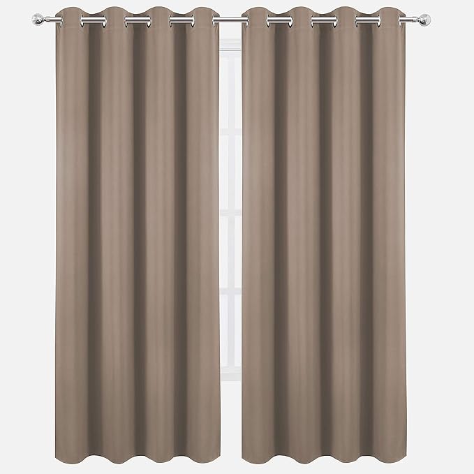 LEMOMO Blackout Curtains 66 x 84 inch/Cappuccino Curtains Set of 2 - Image 2