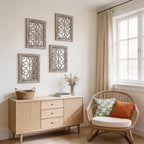 Set of 2 13x17 Inch Rectangular Shatterproof Decorative Wall Mirrors, Boho - Image 7