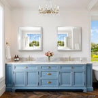 30 x 30 Silver Bathroom Mirror, Brushed Silver Square Mirror - Image 2