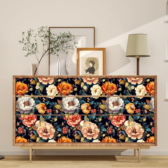 BOKEBEVE Extra Long Peel and Stick Wallpaper Vintage Extra Long Floral - Image 5