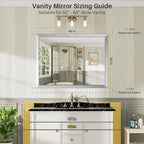 48x36 Inch Brushed Silver Bathroom Mirror - Image 2