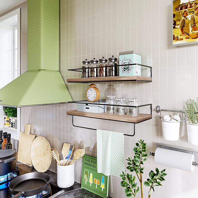 Shario Rustic Wood Floating Shelves - Image 4