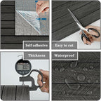 Grey/Black 3D Wood Panels for Interior Wall Decor Self Adhesive Wood Slat Wall - Image 5