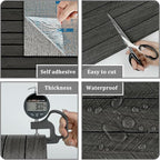 Grey/Black 3D Wood Panels for Wall Decor 197"x11.8" Peel and Stick Faux Wood - Image 6