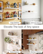 BAYKA Floating Shelves White, 22.5 inch Rustic Wood Wall Mounted Shelves - Image 6