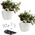 2 Pack White Plastic Wall Hanging Planters by OrimercGarden